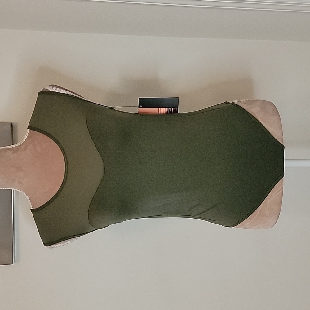 Cotton Candy Olive Green Bodysuit, Sheer Upper.  NEW with Tags!, Size M/L